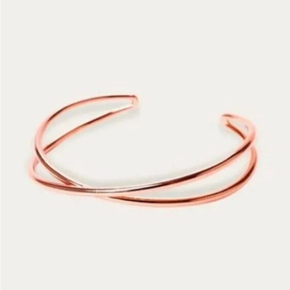 Tribe Alive Rose Gold Criss Cross Cuff Bracelet Adjustable brand new with pouch